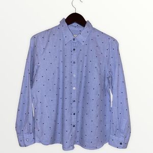 ⭐️ HP TALBOTS Embroidered Star Classic Perfect Fit Button Down Shirt